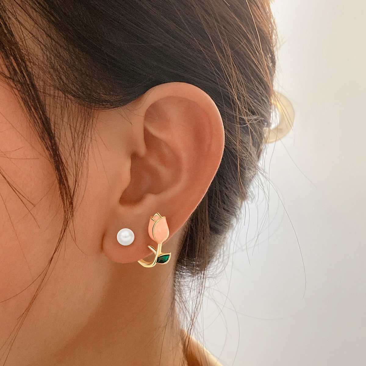 Peris Gems 9 Pearl Heart Stud Earrings for Women | Gold Love Dangle Earrings Pearl Heart Stud Earrings for Women Gold Love Dangle Earring SHEIN Amazon Temu
