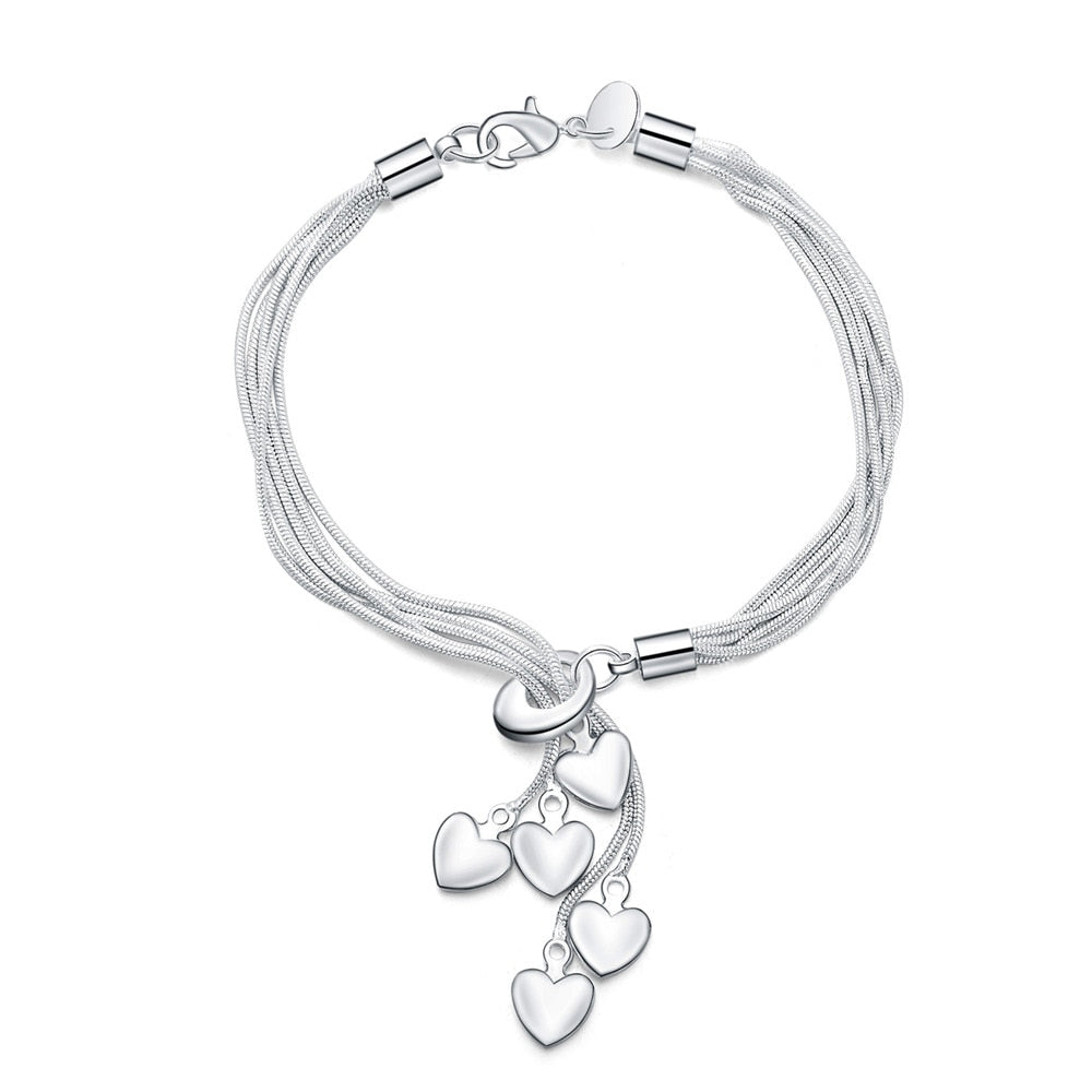Peris Gems 9 Polished Silver Beads Bracelet for Women | Fashion Charm Bracelet Polished Silver Beads Bracelet for Women | Charm Bracelet SHEIN Amazon Temu