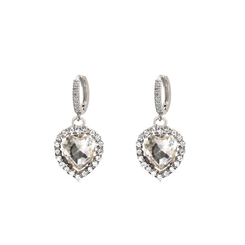 Peris Gems 9 Red Heart Shaped CZ Drop Earrings for Women | Red Diamond Earrings Red Heart Shaped CZ Drop Earrings for Women | Red Diamond SHEIN Amazon Temu