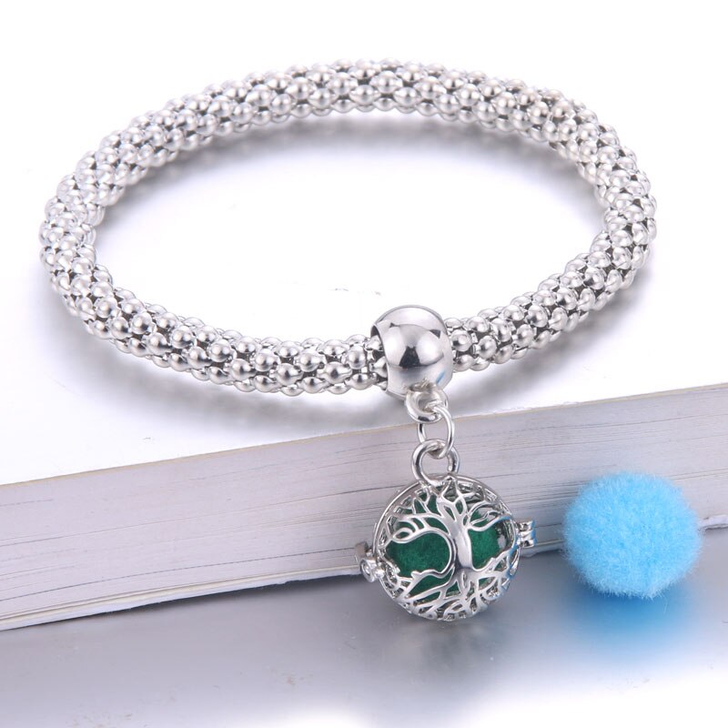 Peris Gems 9 Silver Oil Diffuser Flower Bracelets Unisex | Aromatherapy Lockets Bracelets Silver Oil Diffuser Flower Bracelets Unisex | Aromatherapy SHEIN Amazon Temu