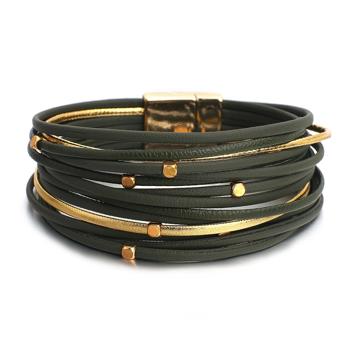 Peris Gems A Green Wide Multilayered Leather Bracelets for Women SHEIN Amazon Temu