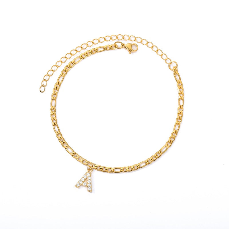Peris Gems A Initial Letter Anklets for Women | Stainless Steel Gold Ankle Bracelets SHEIN Amazon Temu