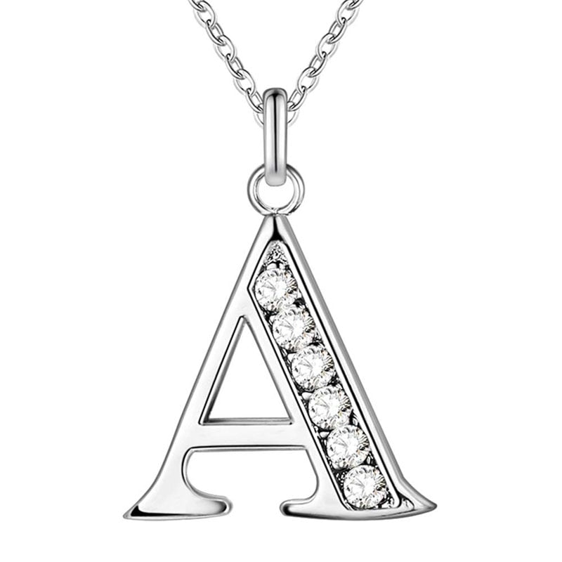 Peris Gems A Initial Letter Silver Diamond Necklaces | Elegant Unisex Initial Necklace SHEIN Amazon Temu