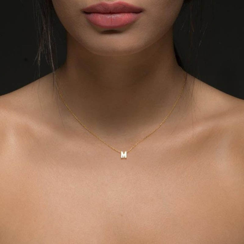 Peris Gems A / Silver Thin Initial Letter Pendant Necklaces Unisex | Gold and Silver Letters Thin Initial Letter Pendant Necklaces Unisex | Gold Silver SHEIN Amazon Temu