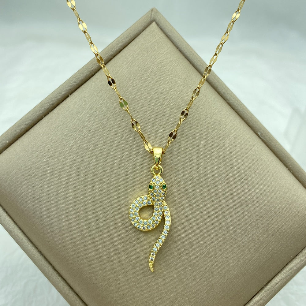 Peris Gems A06 Gold Diamond Necklace Collection for Women | Stainless Steel Mermaid Heart Butterfly Sunflower Gold Diamond Necklace Collection for Women | Stainless Steel SHEIN Amazon Temu