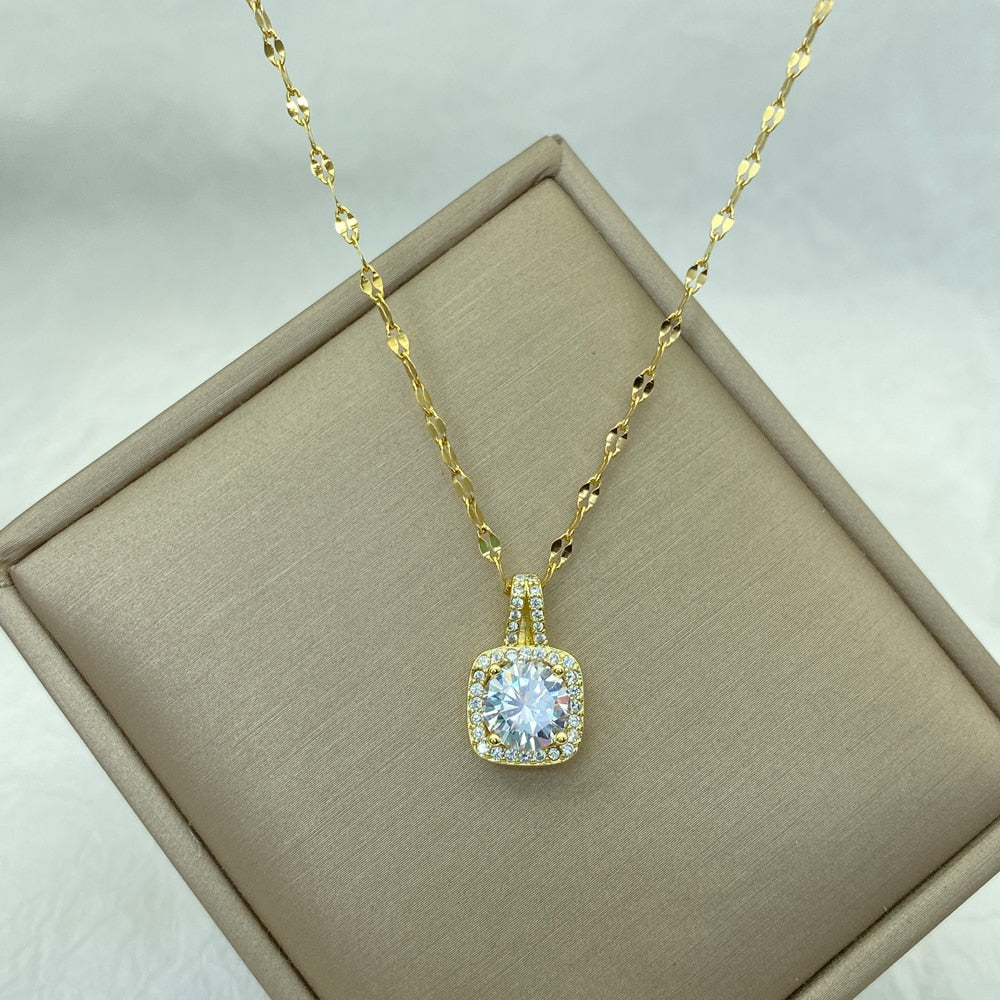 Peris Gems A17 Gold Diamond Necklace Collection for Women | Stainless Steel Mermaid Heart Butterfly Sunflower Gold Diamond Necklace Collection for Women | Stainless Steel SHEIN Amazon Temu