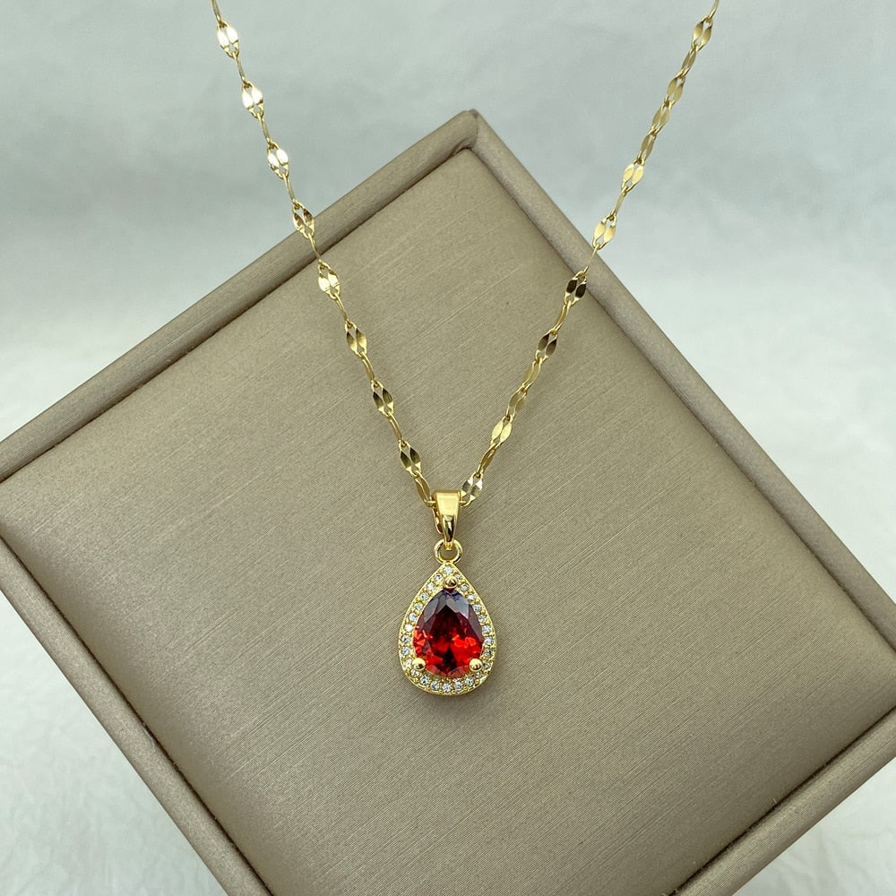 Peris Gems A30 Gold Diamond Necklace Collection for Women | Stainless Steel Mermaid Heart Butterfly Sunflower Gold Diamond Necklace Collection for Women | Stainless Steel SHEIN Amazon Temu