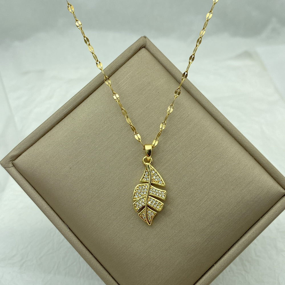 Peris Gems A31 Gold Diamond Necklace Collection for Women | Stainless Steel Mermaid Heart Butterfly Sunflower Gold Diamond Necklace Collection for Women | Stainless Steel SHEIN Amazon Temu