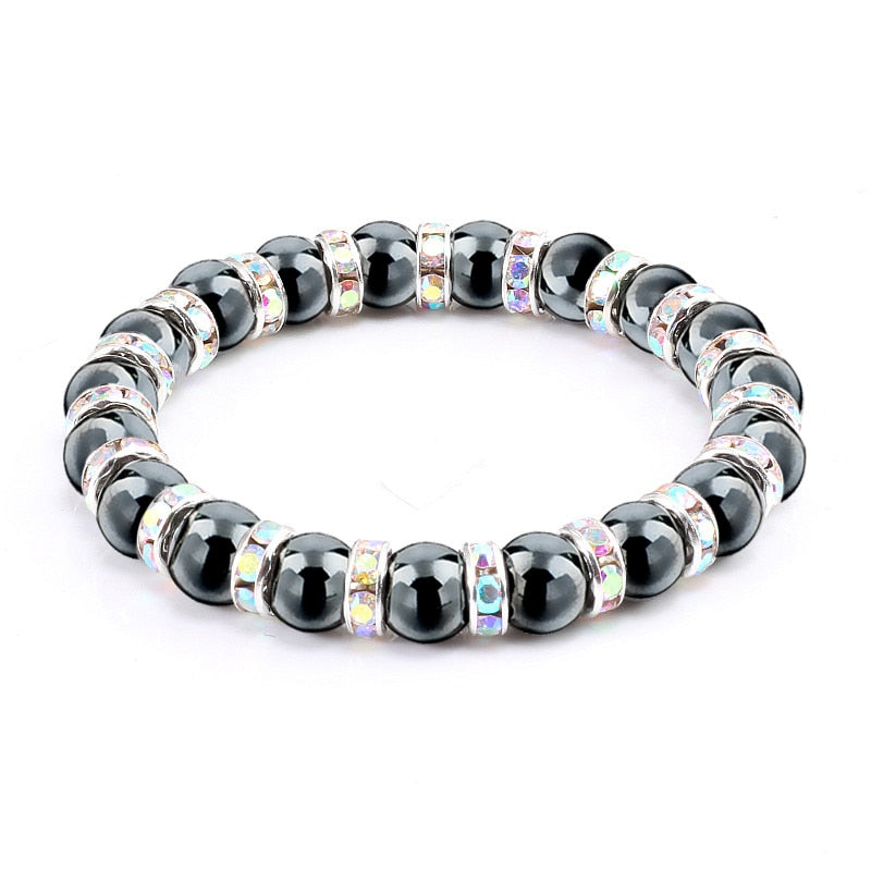 Peris Gems AB S Natural Hematite Beads Bracelets Unisex | Health Protection Silver Charm Bracelets SHEIN Amazon Temu