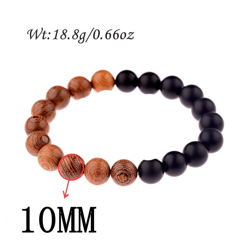 Peris Gems ABJ044-2 Natural 8mm Wodd Bead Bracelets Unisex | Meditation Bracelet SHEIN Amazon Temu