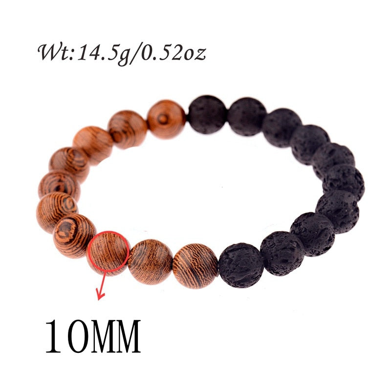 Peris Gems ABJ044-3 Natural 8mm Wodd Bead Bracelets Unisex | Meditation Bracelet SHEIN Amazon Temu