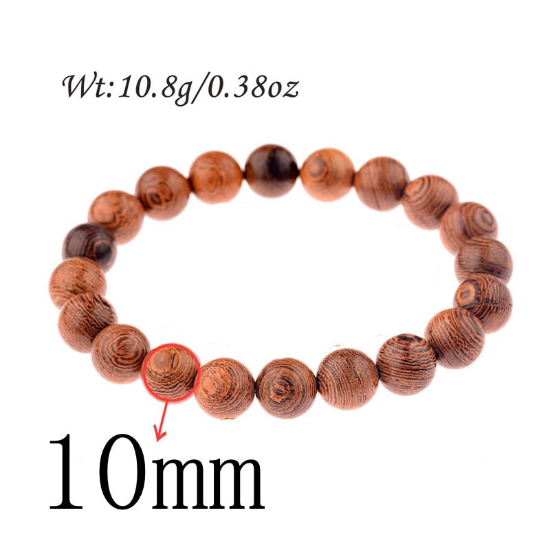 Peris Gems ABJ044-4 Natural 8mm Wodd Bead Bracelets Unisex | Meditation Bracelet SHEIN Amazon Temu