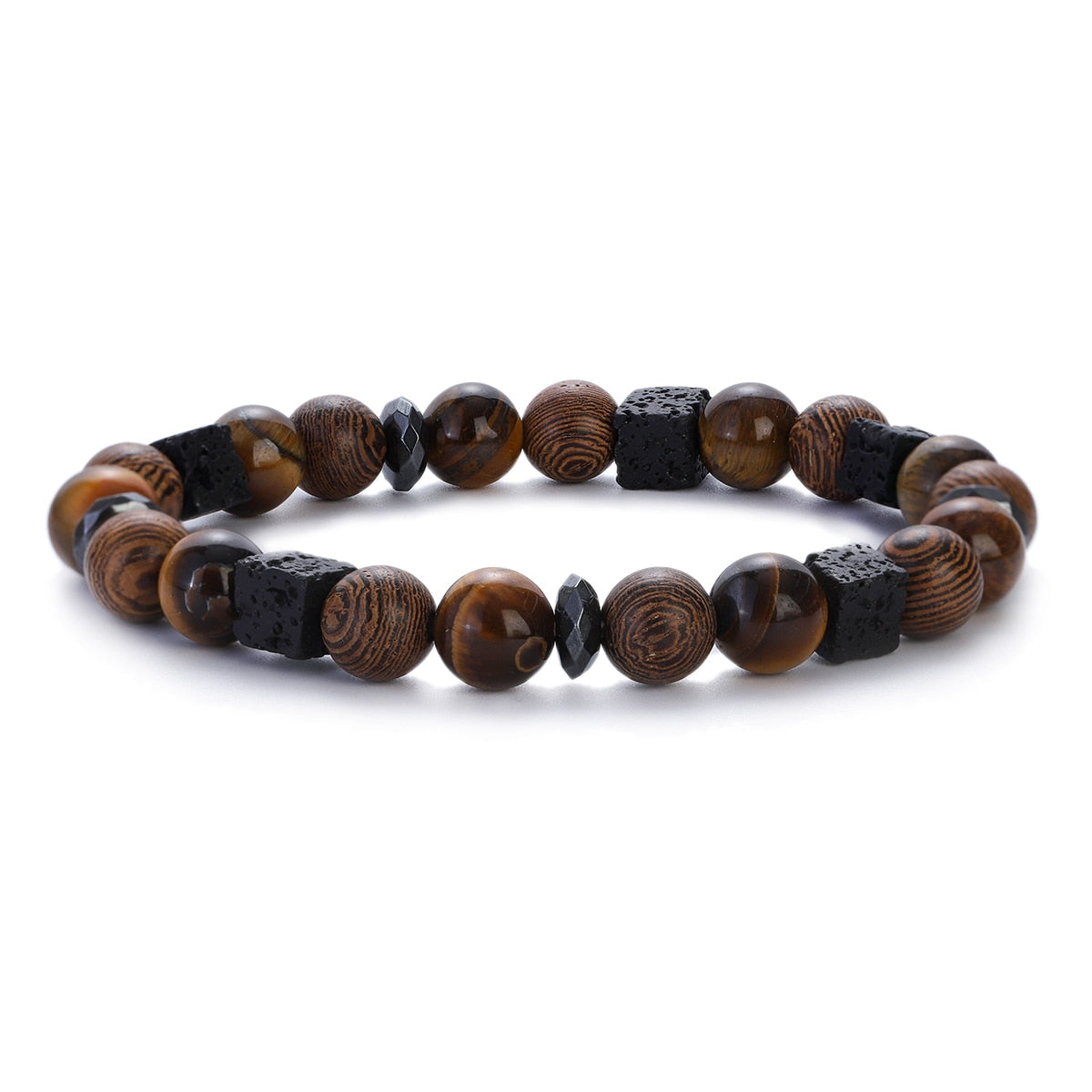 Peris Gems ABJ065-5 Natural 8mm Wodd Bead Bracelets Unisex | Meditation Bracelet SHEIN Amazon Temu
