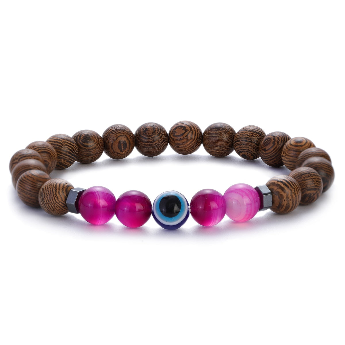 Peris Gems ABJ066-6 Natural 8mm Wodd Bead Bracelets Unisex | Meditation Bracelet SHEIN Amazon Temu