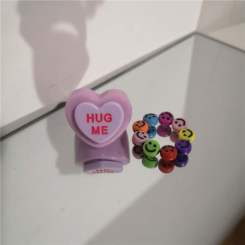 Peris Gems Acrylic Candy Bear Heart Rings Collection for Women SHEIN Amazon Temu