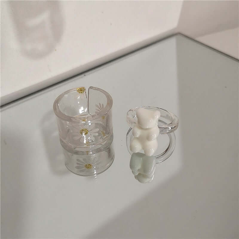 Peris Gems Acrylic Candy Bear Heart Rings Collection for Women SHEIN Amazon Temu