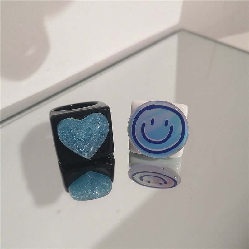 Peris Gems Acrylic Candy Bear Heart Rings Collection for Women SHEIN Amazon Temu
