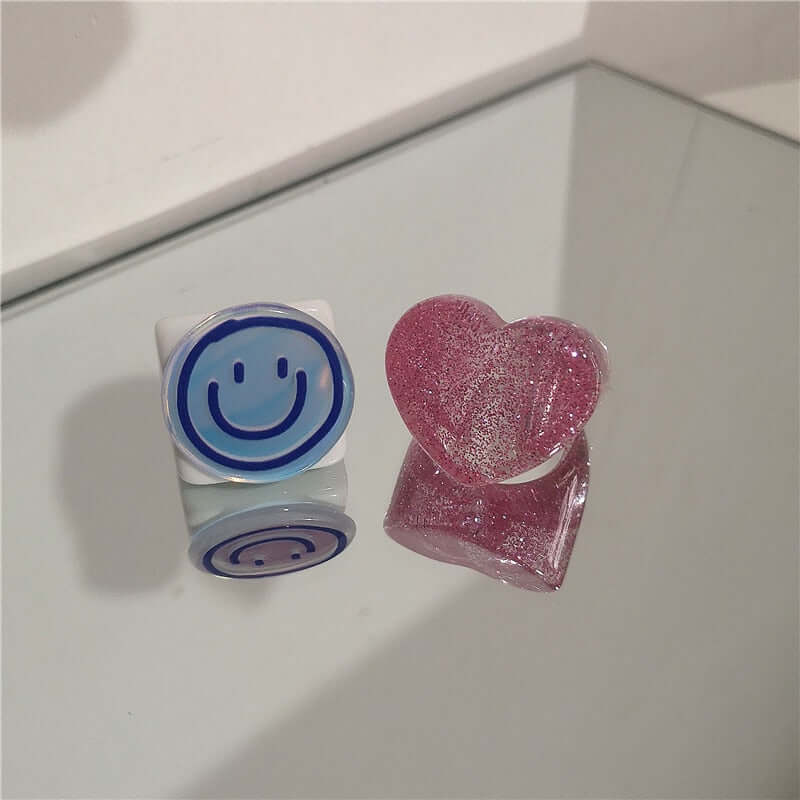Peris Gems Acrylic Candy Bear Heart Rings Collection for Women SHEIN Amazon Temu