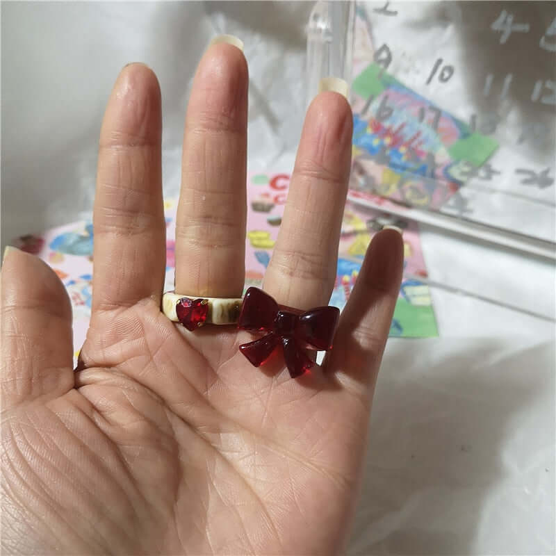 Peris Gems Acrylic Candy Bear Heart Rings Collection for Women SHEIN Amazon Temu