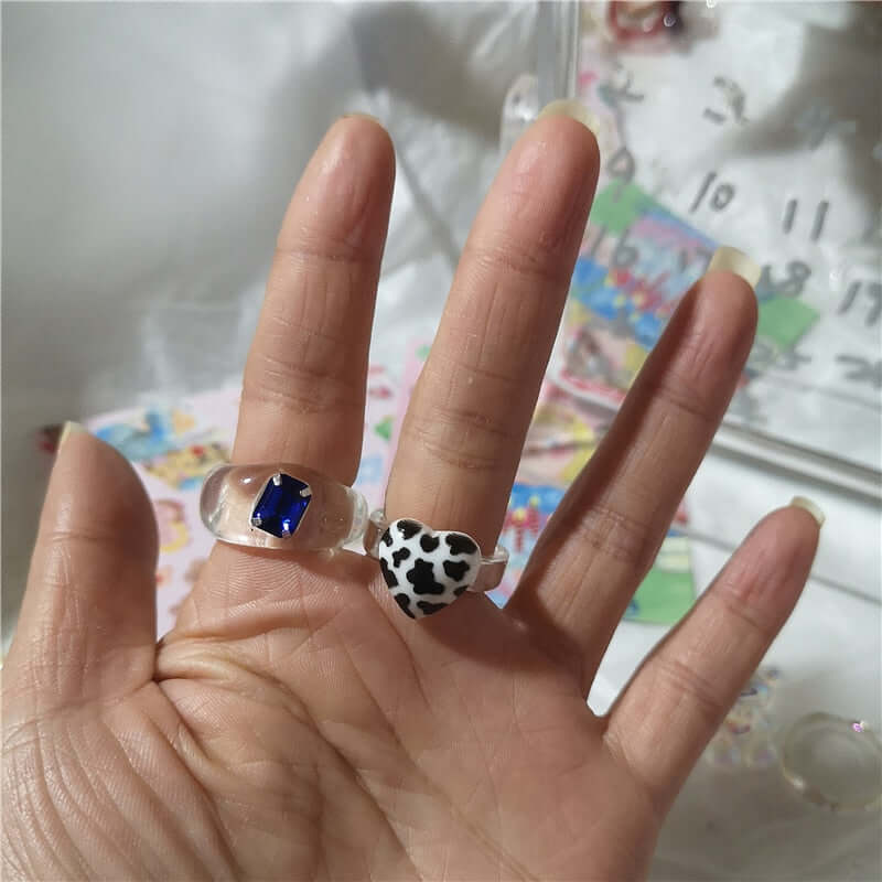 Peris Gems Acrylic Candy Bear Heart Rings Collection for Women SHEIN Amazon Temu