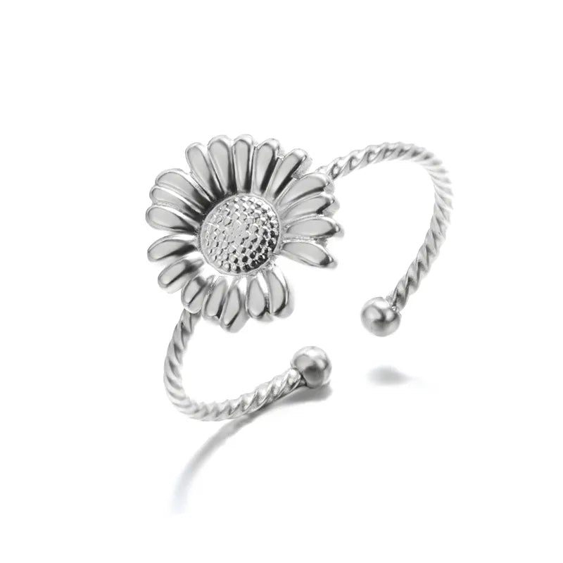 Peris Gems Adjustable 1 / Adjustable Crystal Sunflower Rotatable Spinner Adjustable Rings for Women Crystal Sunflower Rotatable Spinner Adjustable Rings Women SHEIN Amazon Temu