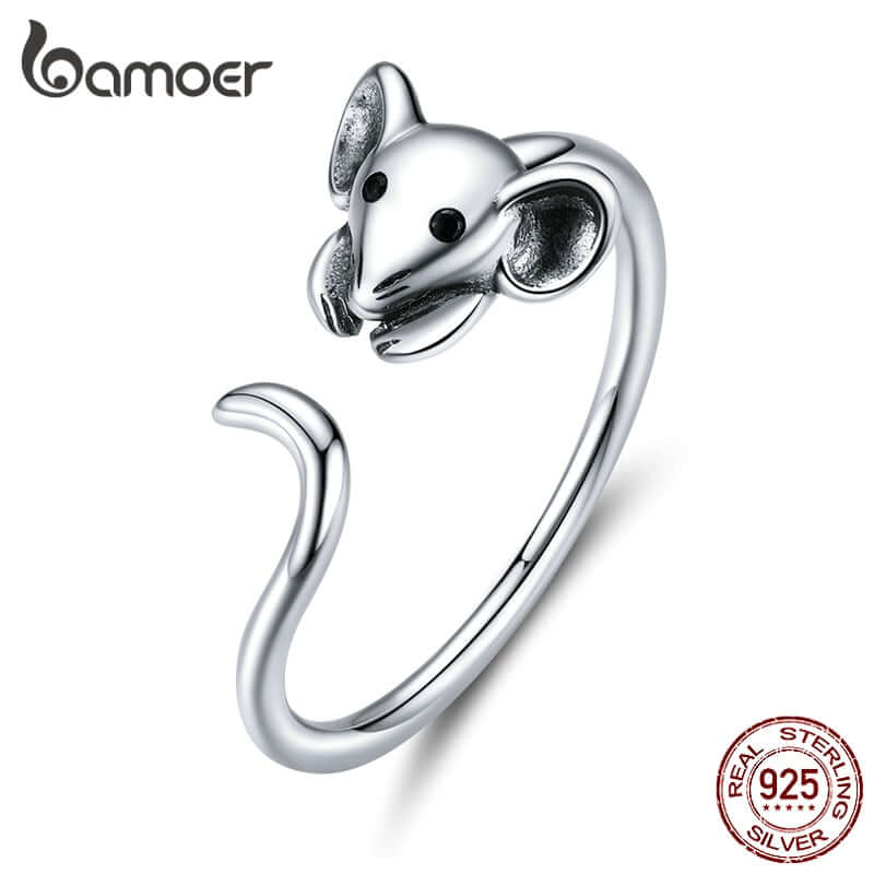 Peris Gems Adjustable 925 Silver Mouse Head Ring for Women SHEIN Amazon Temu