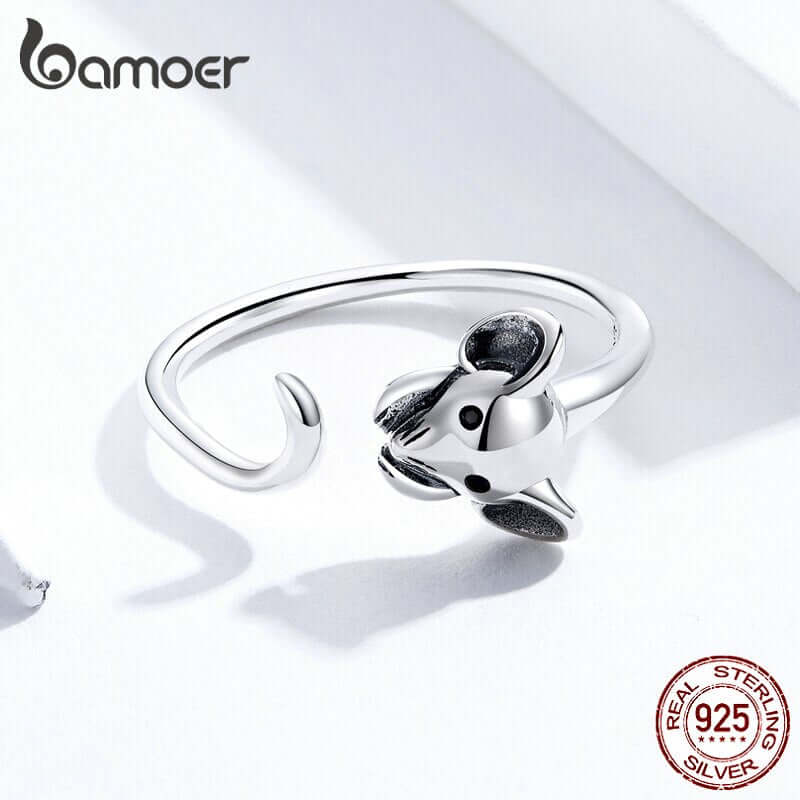 Peris Gems Adjustable 925 Silver Mouse Head Ring for Women SHEIN Amazon Temu