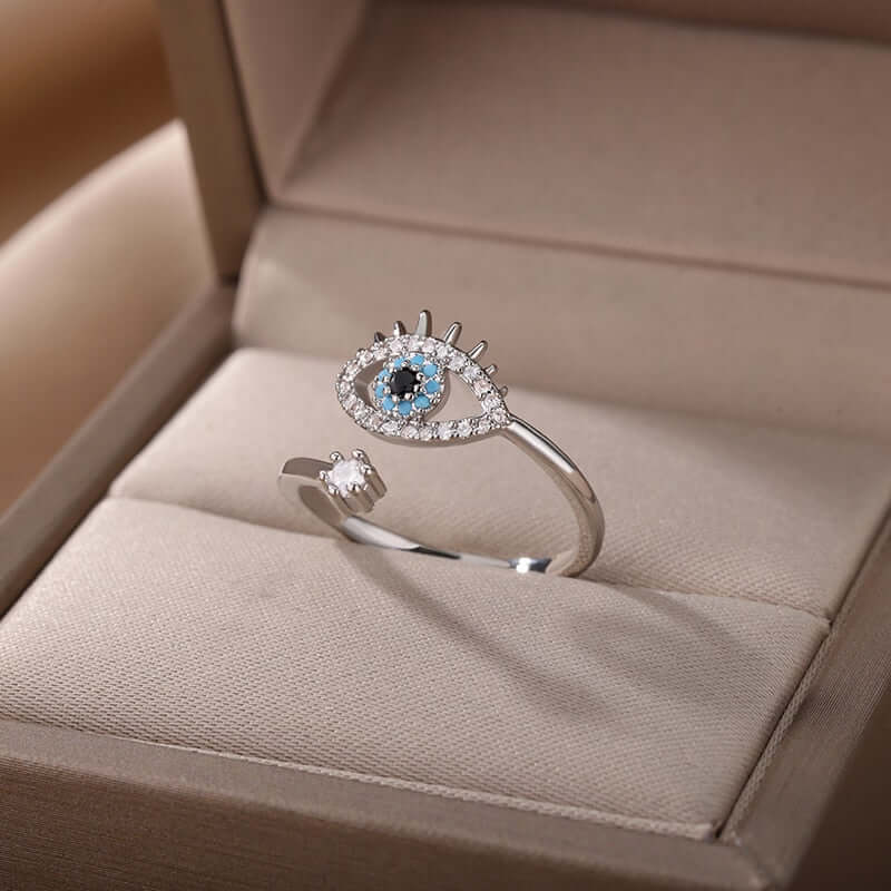 Peris Gems Adjustable Blue Diamond Evil Eye Ring for Women SHEIN Amazon Temu