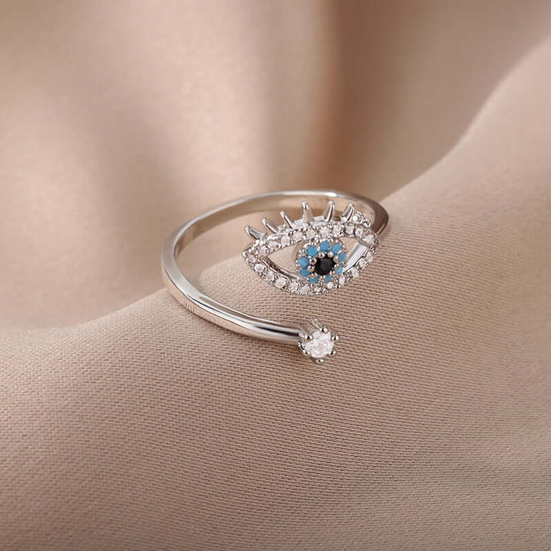 Peris Gems Adjustable Blue Diamond Evil Eye Ring for Women SHEIN Amazon Temu