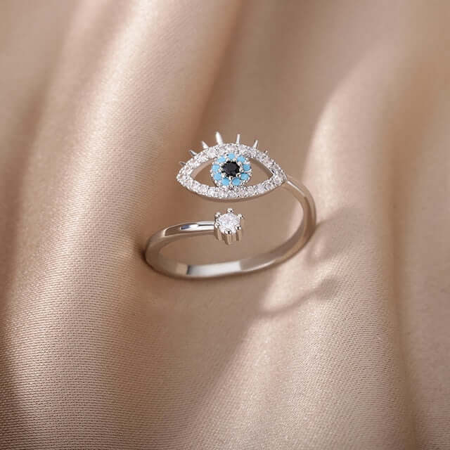 Peris Gems Adjustable Blue Diamond Evil Eye Ring for Women SHEIN Amazon Temu