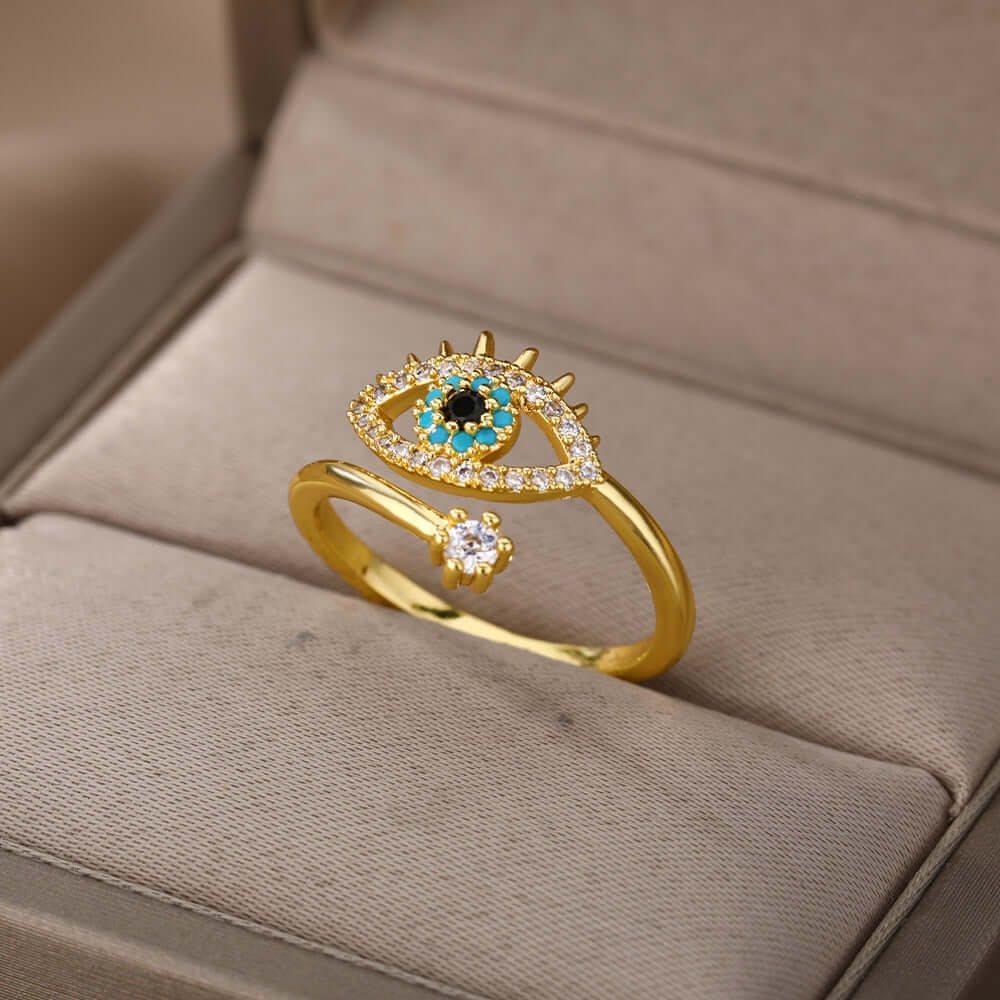 Peris Gems Adjustable Blue Diamond Evil Eye Ring for Women SHEIN Amazon Temu