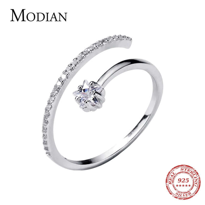 Peris Gems Adjustable Diamond Star Ring for Women | Sterling Silver Ring Adjustable Diamond Star Ring for Women Sterling Silver Ring SHEIN Amazon Temu