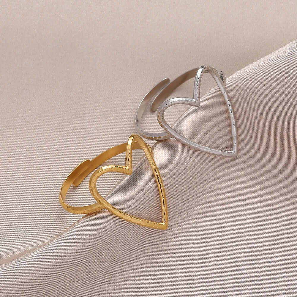 Peris Gems Adjustable Hollow Heart Love Aesthetic Rings for Women SHEIN Amazon Temu