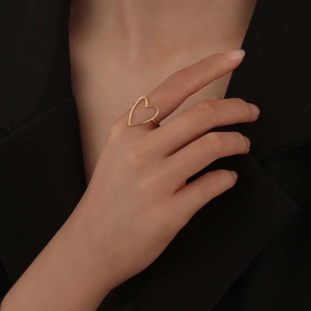 Peris Gems Adjustable Hollow Heart Love Aesthetic Rings for Women SHEIN Amazon Temu