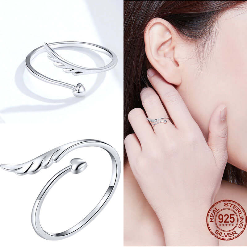 Peris Gems Adjustable Sterling Silver Ring for Women | Star Moon CZ Hug Love Rose Bird Open Rings for Women SHEIN Amazon Temu