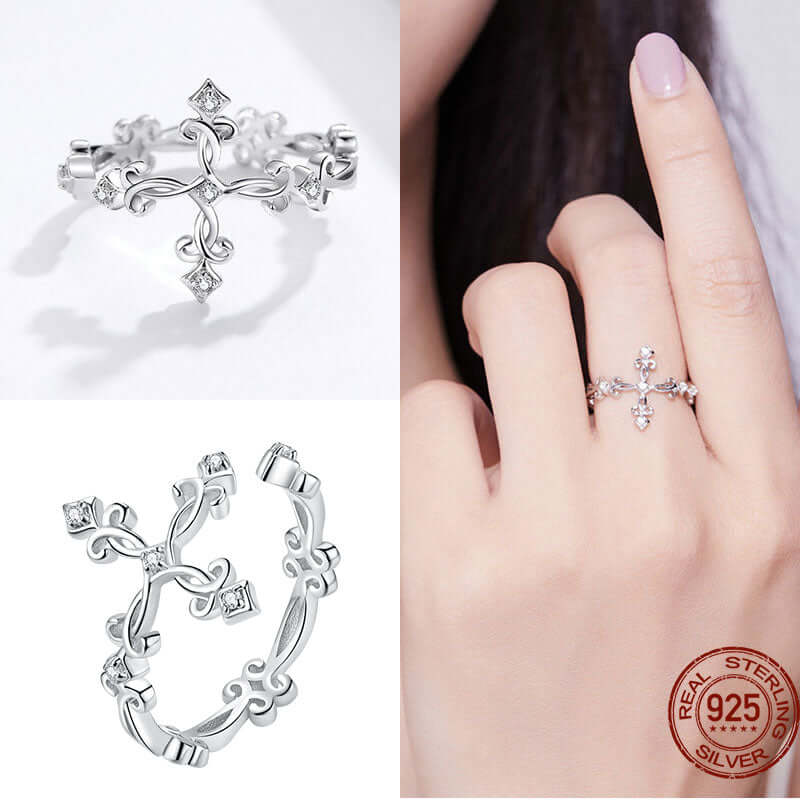 Peris Gems Adjustable Sterling Silver Ring for Women | Star Moon CZ Hug Love Rose Bird Open Rings for Women SHEIN Amazon Temu