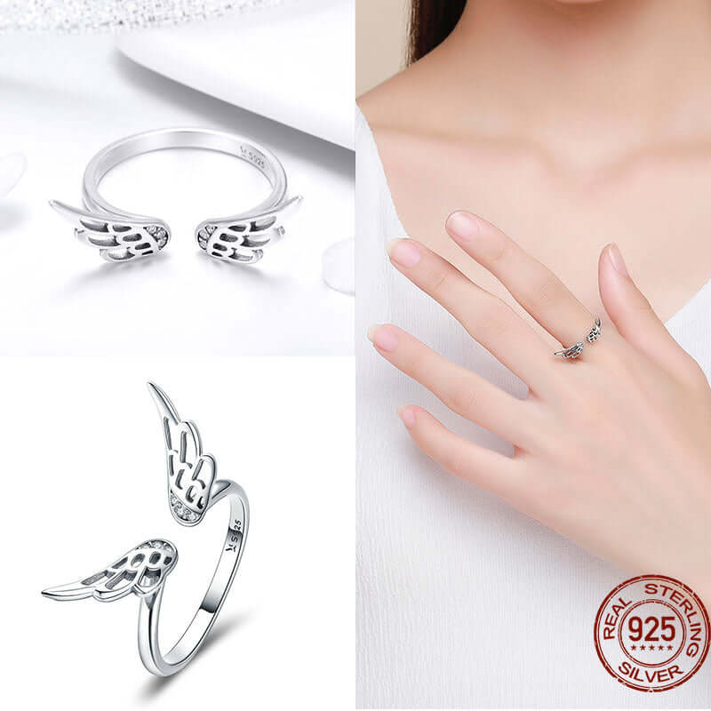 Peris Gems Adjustable Sterling Silver Ring for Women | Star Moon CZ Hug Love Rose Bird Open Rings for Women SHEIN Amazon Temu