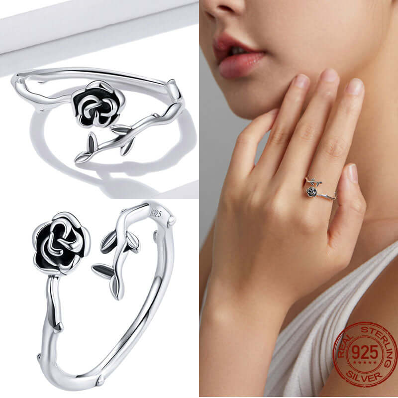 Peris Gems Adjustable Sterling Silver Ring for Women | Star Moon CZ Hug Love Rose Bird Open Rings for Women SHEIN Amazon Temu