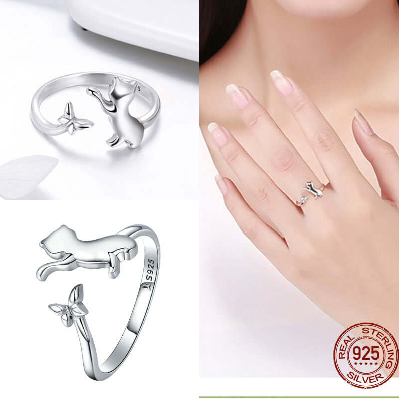 Peris Gems Adjustable Sterling Silver Ring for Women | Star Moon CZ Hug Love Rose Bird Open Rings for Women SHEIN Amazon Temu