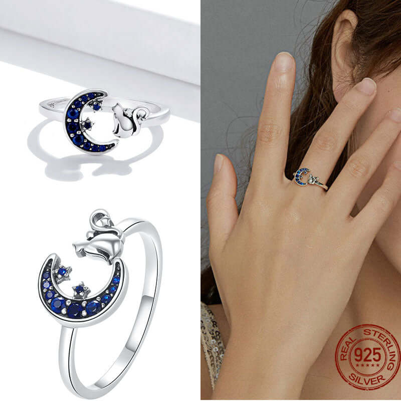 Peris Gems Adjustable Sterling Silver Ring for Women | Star Moon CZ Hug Love Rose Bird Open Rings for Women SHEIN Amazon Temu