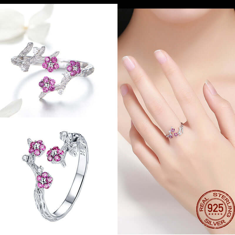 Peris Gems Adjustable Sterling Silver Ring for Women | Star Moon CZ Hug Love Rose Bird Open Rings for Women SHEIN Amazon Temu