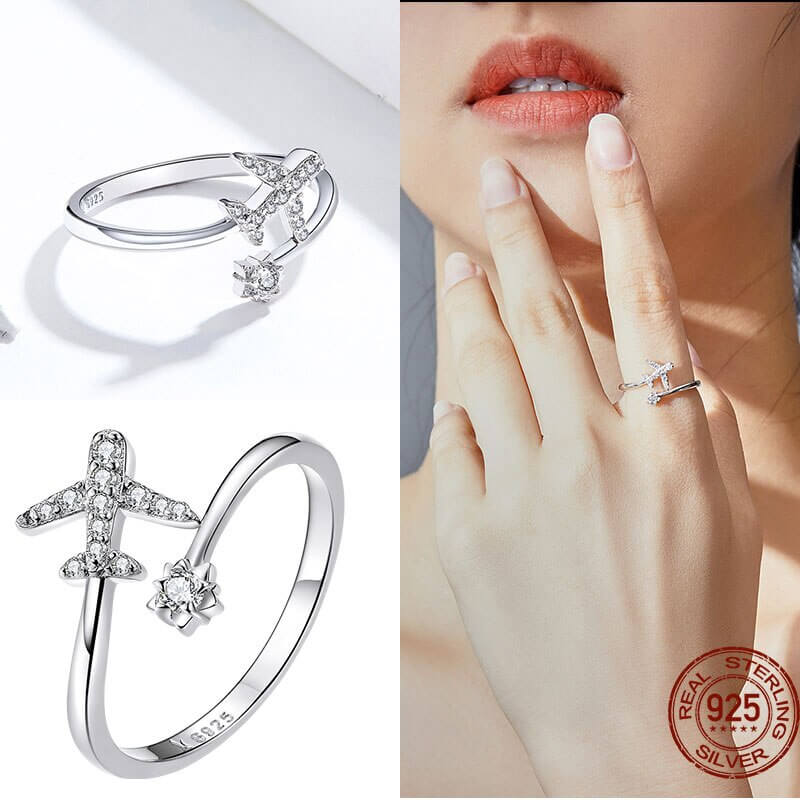 Peris Gems Adjustable Sterling Silver Ring for Women | Star Moon CZ Hug Love Rose Bird Open Rings for Women SHEIN Amazon Temu