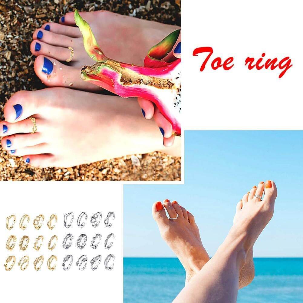 Peris Gems Adjustable Toe Rings for Women | 12pc Open Toe and Finger Rings SHEIN Amazon Temu
