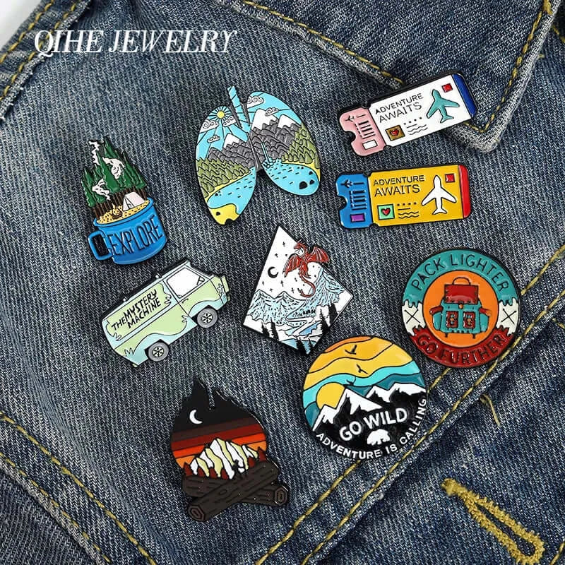 Peris Gems Adventure Travel Lover Theme Lapel Pin Badges Unisex SHEIN Amazon Temu