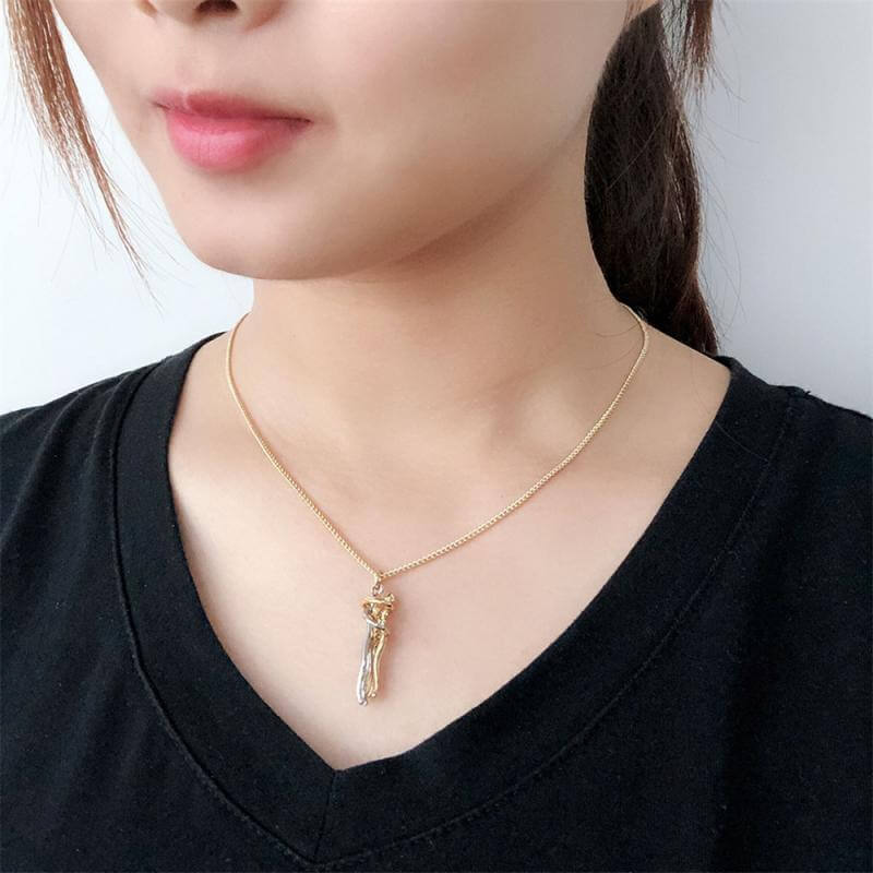 Peris Gems Affectionate Hugging Pendant Necklace Unisex | Love Necklace SHEIN Amazon Temu