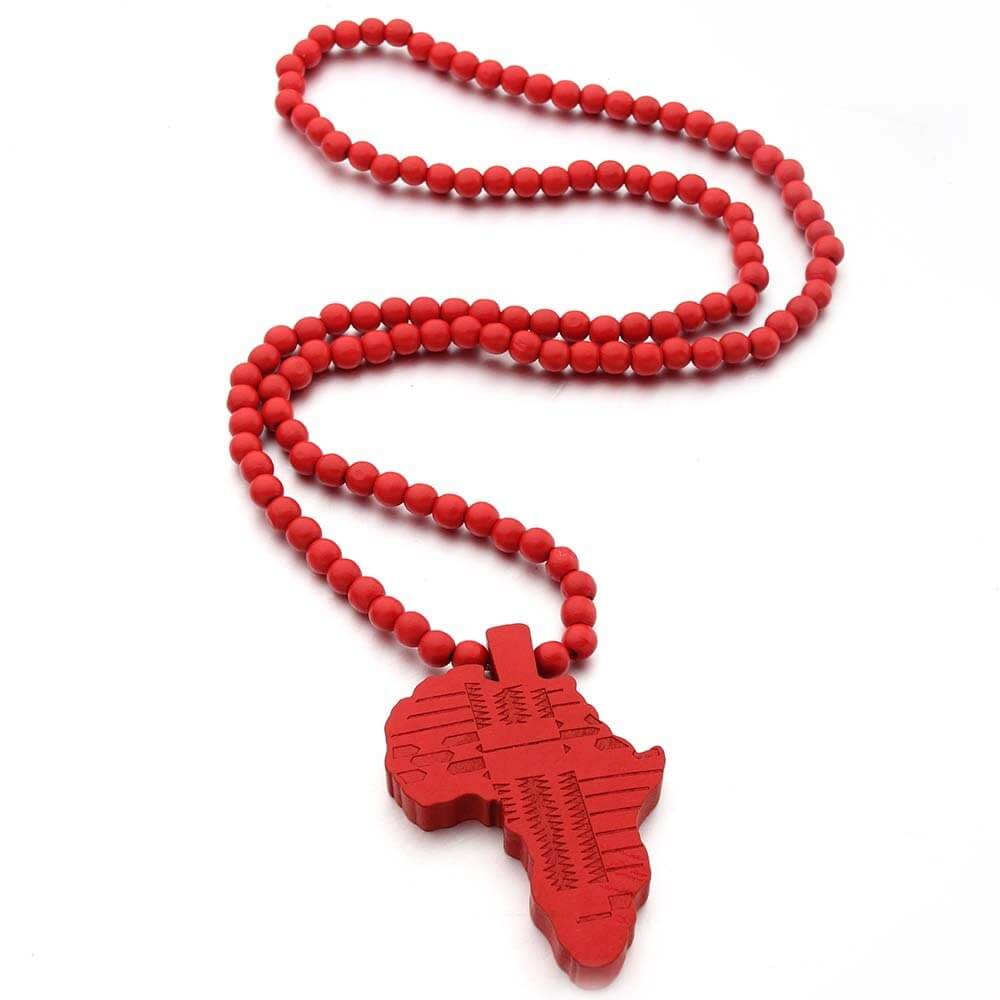 Peris Gems Africa Continent Map Beaded Necklace Unisex | Wood Necklace SHEIN Amazon Temu