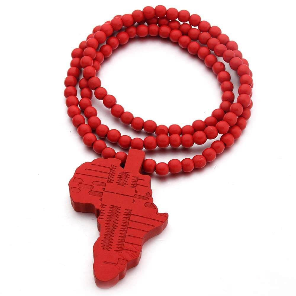 Peris Gems Africa Continent Map Beaded Necklace Unisex | Wood Necklace SHEIN Amazon Temu