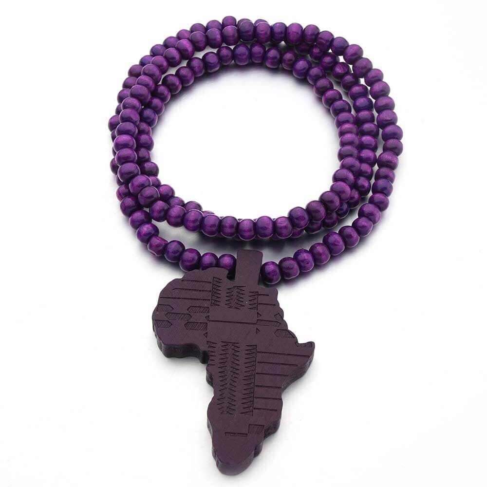 Peris Gems Africa Continent Map Beaded Necklace Unisex | Wood Necklace SHEIN Amazon Temu