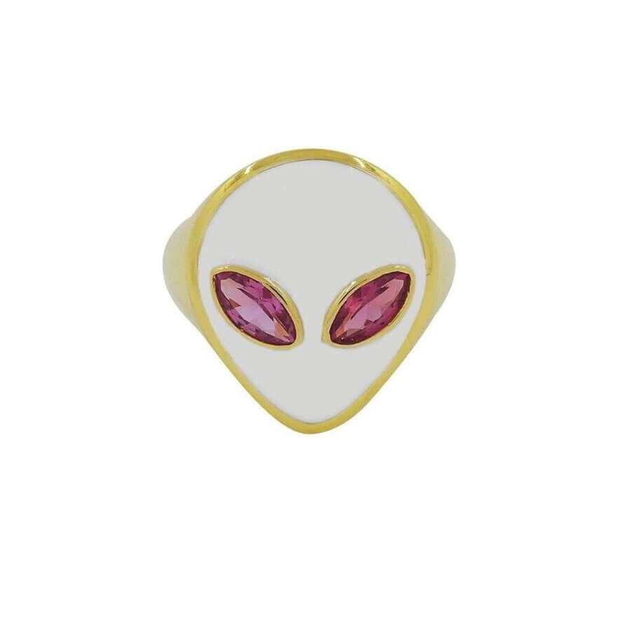 Peris Gems Alien Head Rings for Women | Gold Acrylic Space Alien Invasion Rings SHEIN Amazon Temu