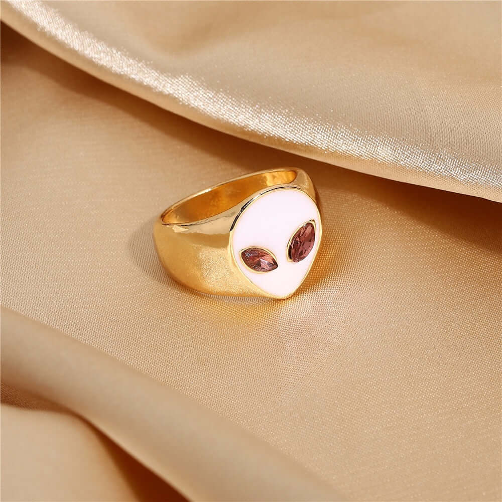 Peris Gems Alien Head Rings for Women | Gold Acrylic Space Alien Invasion Rings SHEIN Amazon Temu